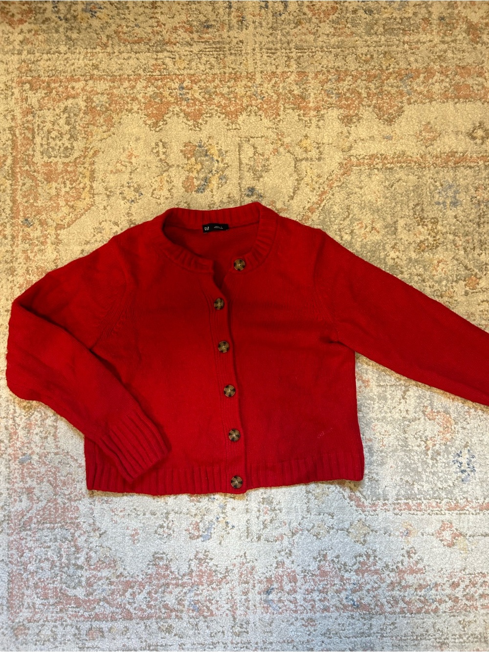 GAP Red Women's Button-Up Knit Sweater Cardigan
